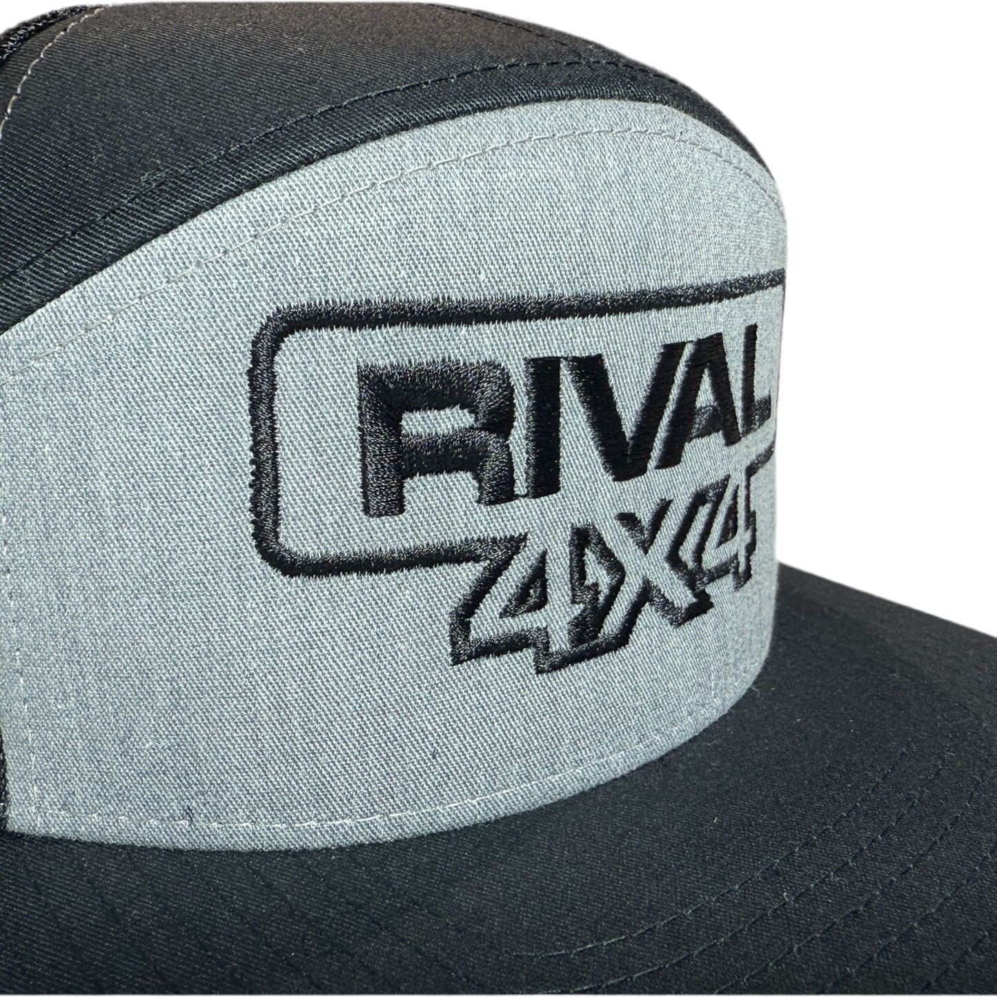 RIVAL 4x4 Black Gray Trucker Hat Embroidered - RIVAL USA INC.