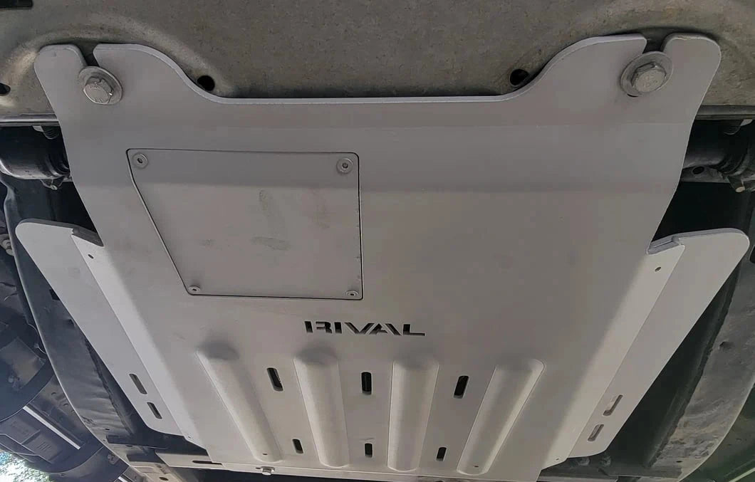 RIVAL Aluminum Transmission Catalytic Converter Skid Plate 2015-2025 Ford F-150 EcoBoost V8 except PowerBoost - RIVAL USA INC.