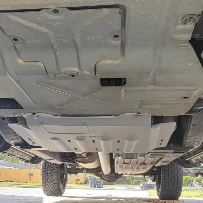 RIVAL Aluminum Transmission Catalytic Converter Skid Plate 2015-2025 Ford F-150 EcoBoost V8 except PowerBoost - RIVAL USA INC.