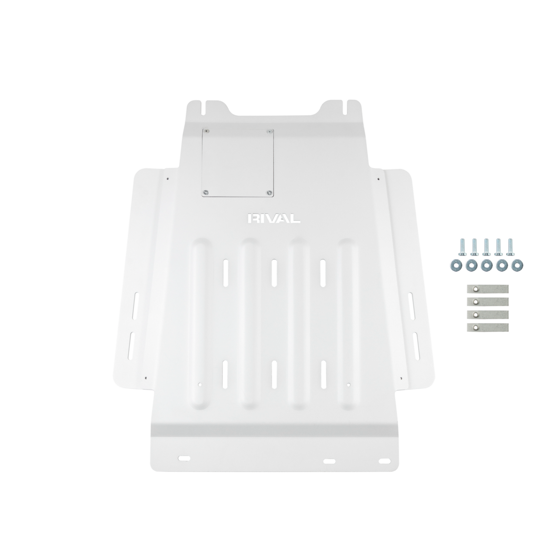 RIVAL Aluminum Transmission Catalytic Converter Skid Plate 2015-2025 Ford F-150 EcoBoost V8 except PowerBoost - RIVAL USA INC.