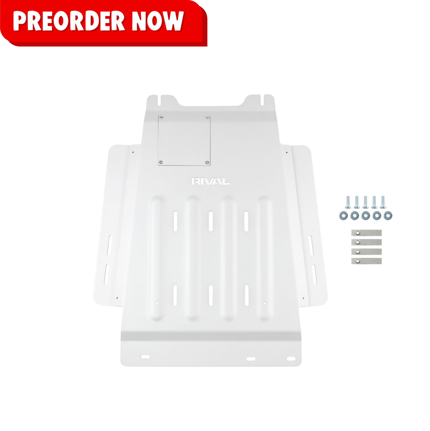 RIVAL Aluminum Transmission Catalytic Converter Skid Plate 2015-2025 Ford F-150 EcoBoost V8 except PowerBoost