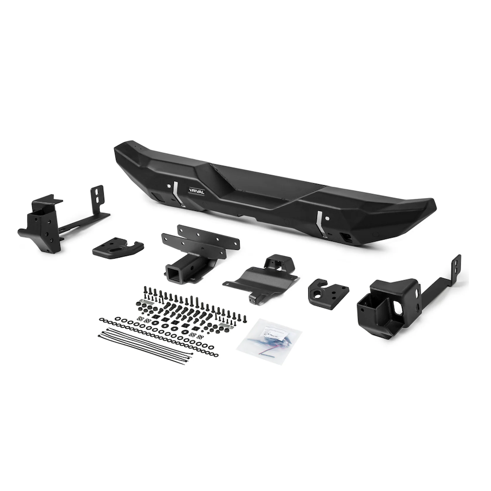RIVAL Rear Aluminum Stubby Bumper 2018-2025 Jeep Wrangler JL - RIVAL USA INC.