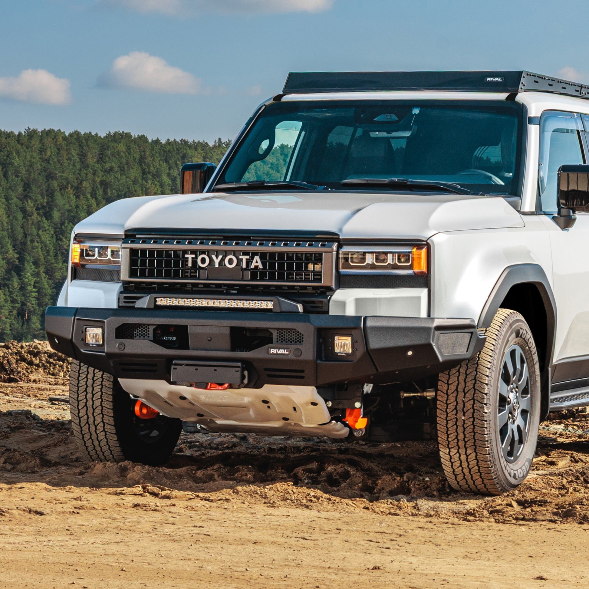 RIVAL Front Aluminum Bumper 2024-2025 Toyota Land Cruiser with Winch Mount and Recovery Points - RIVAL USA INC.