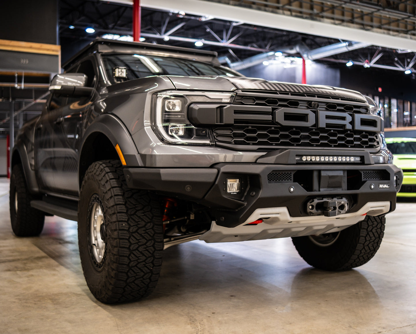 RIVAL Front Aluminum Bumper Ford Ranger Raptor 2024-2025 with Winch Mount and Recovery Points