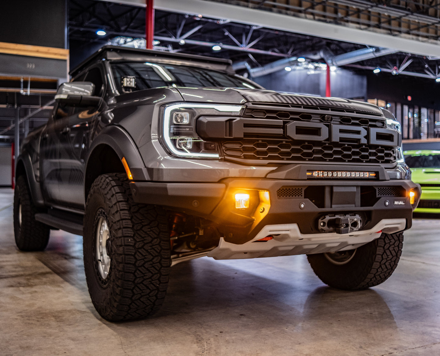 RIVAL Front Aluminum Bumper Ford Ranger Raptor 2024-2025 with Winch Mount and Recovery Points