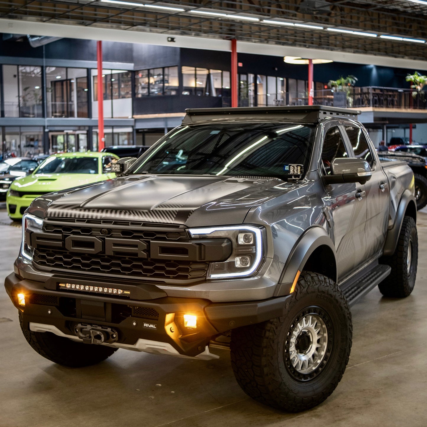 RIVAL Front Aluminum Bumper Ford Ranger Raptor 2024-2025 with Winch Mount and Recovery Points