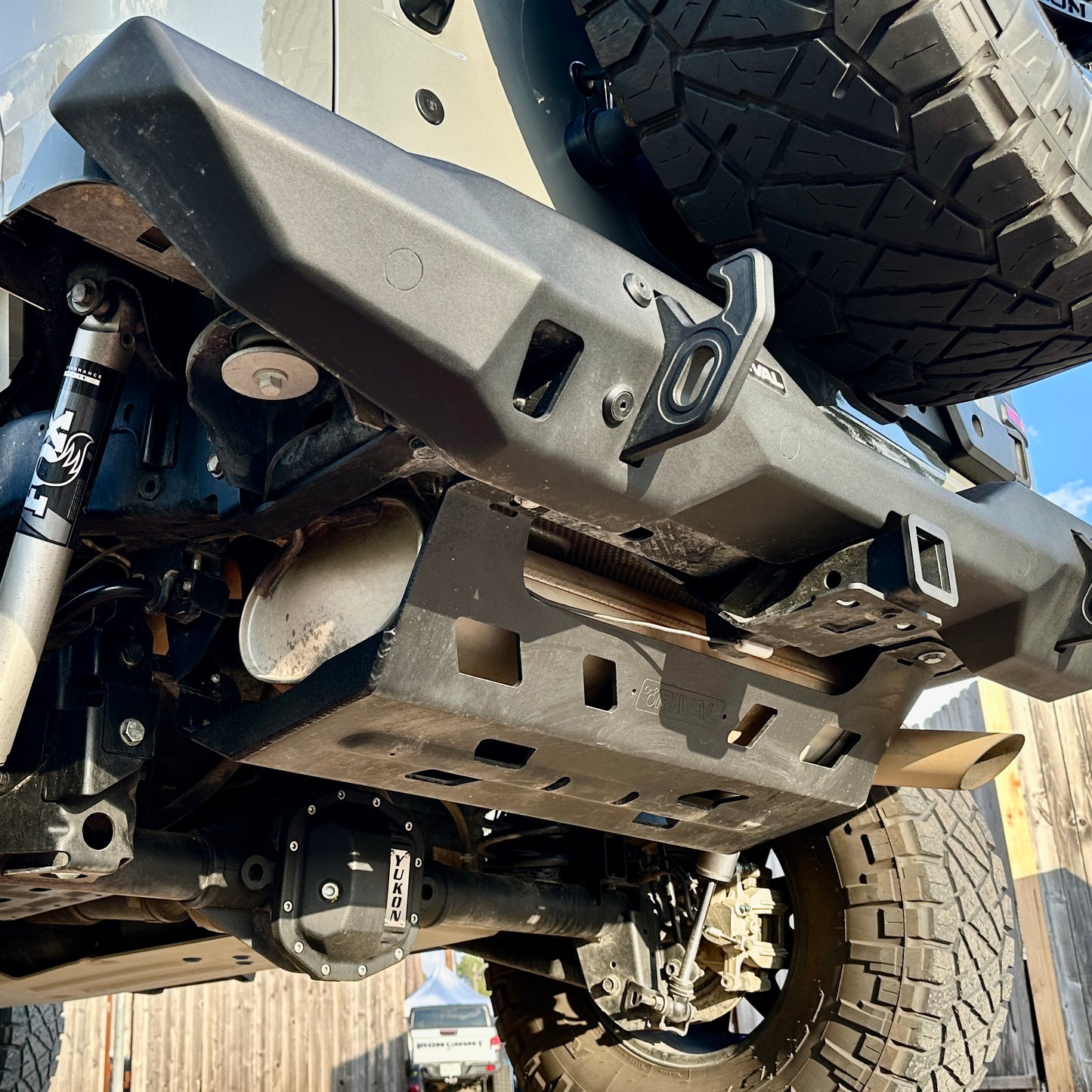 RIVAL Aluminum Muffler Skid Plate Jeep Wrangler JL 2018-2024 including 4xe