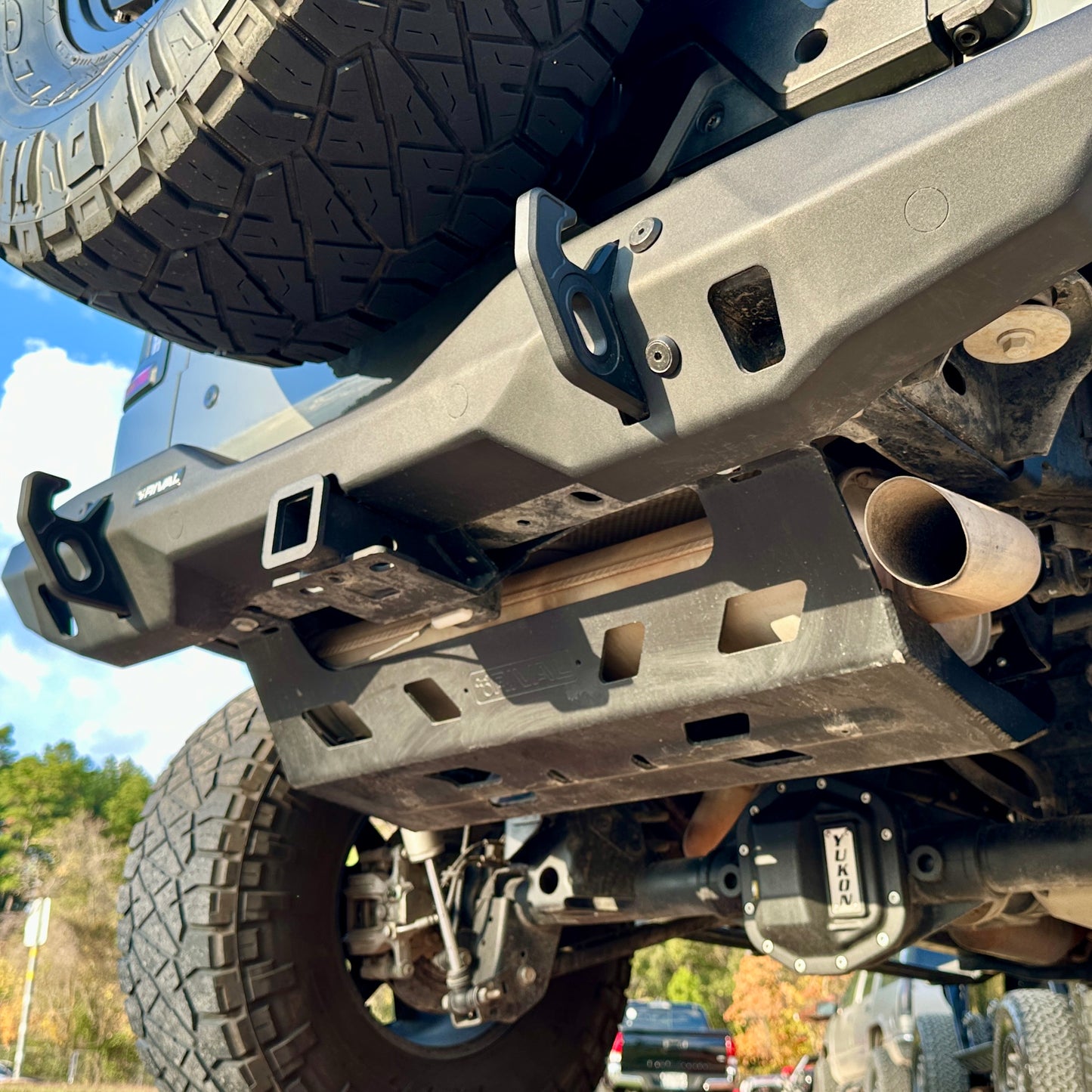 RIVAL Aluminum Muffler Skid Plate 2018-2025 Jeep Wrangler JL including 4xe and 392 - RIVAL USA INC.