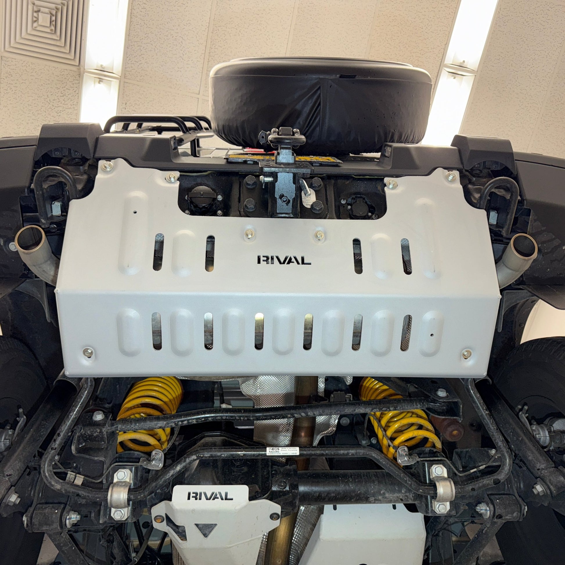 RIVAL Aluminum Exhaust Skid Plate Ineos Grenadier - RIVAL USA INC.