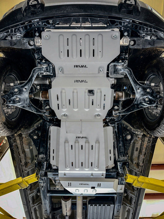 Full Set RIVAL Aluminum Skid Plates Ford F-150 2015-2024 EcoBoost PowerBoost V8 (4 skid plates)