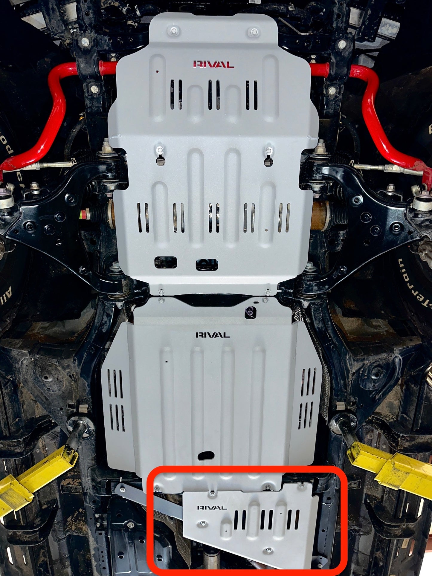 RIVAL Aluminum Transfer Case Skid Plate 2021-2025 Toyota Tundra CrewMax including Hybrid 2022-2025 Toyota Sequoia - RIVAL USA INC.
