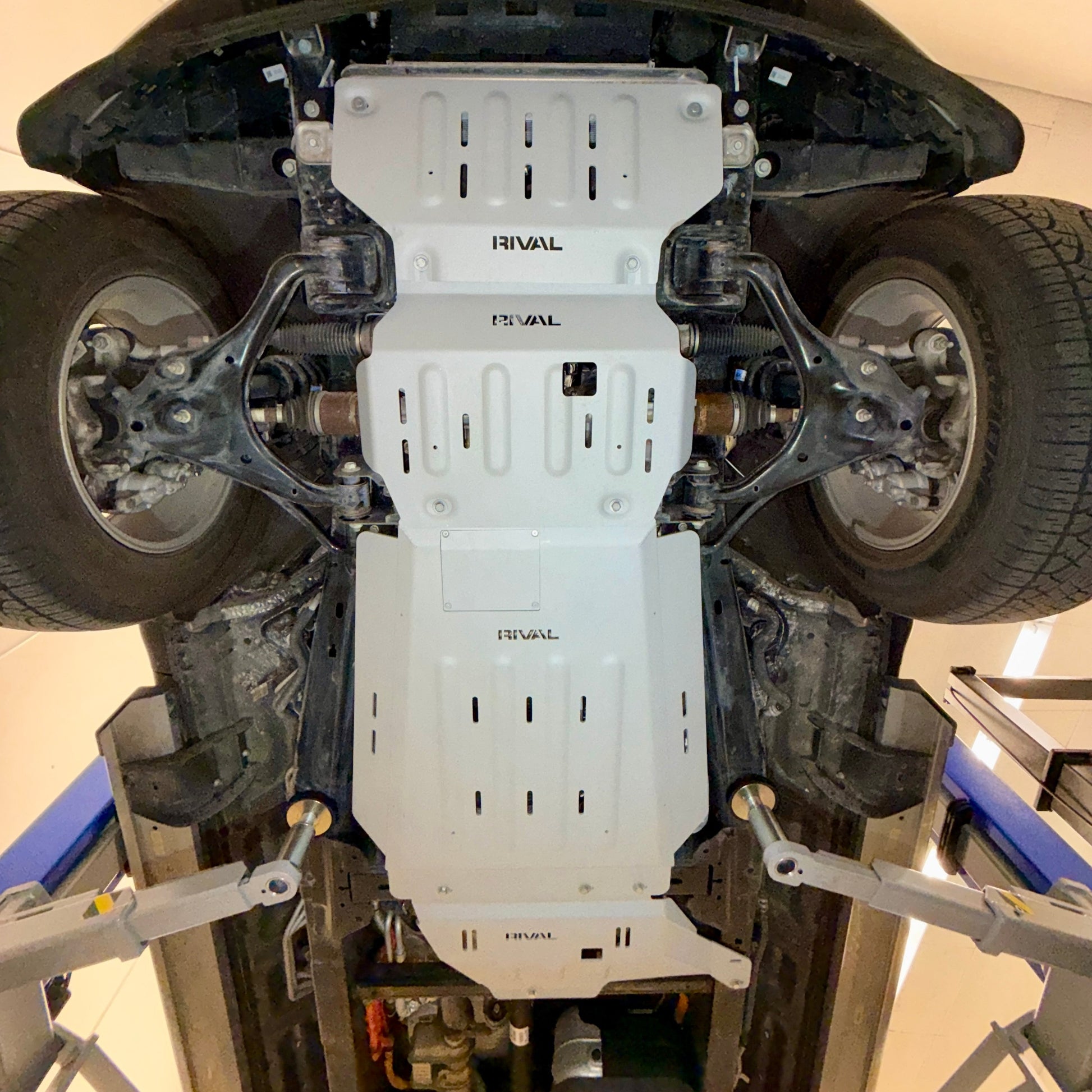 Full Set RIVAL Aluminum Skid Plates 2015-2025 Ford F-150 PowerBoost Only - RIVAL USA INC.