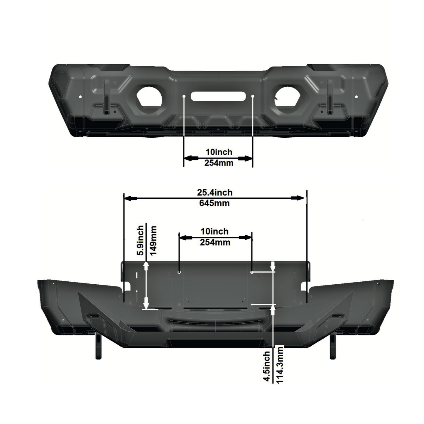 Full Set RIVAL Gen2 Front Stamped Steel Full-Width Bumper 2018-2025 Jeep Wrangler JL including 392 2007-2018 Jeep Wrangler JK 2020-2025 Jeep Gladiator including Mojave