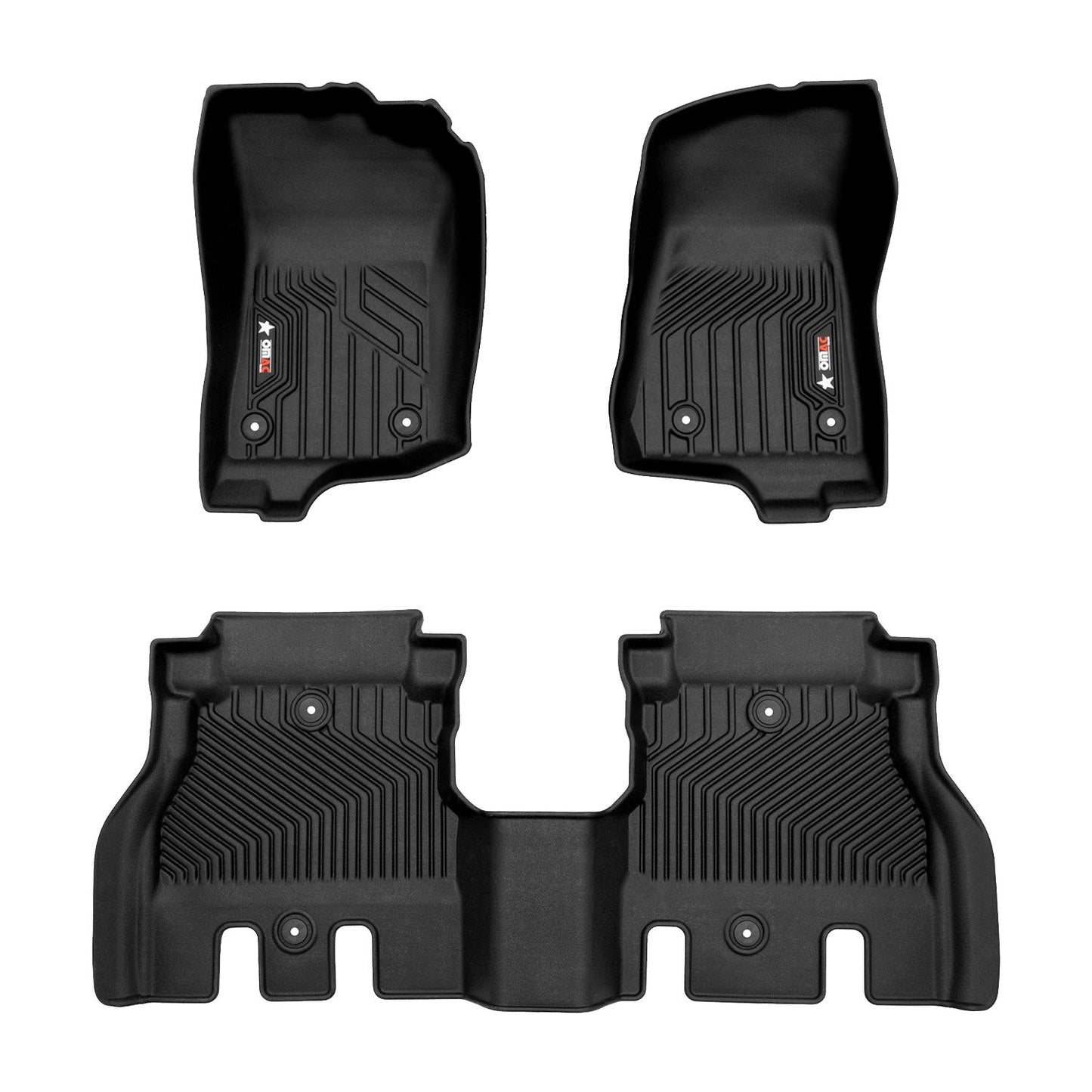 2018-2025 Jeep Wrangler Premium Floor Mats Liners First and Second Row Set
