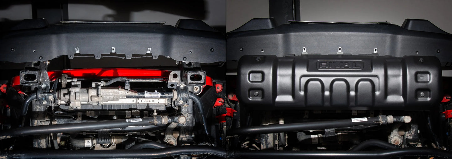 RIVAL Lower Skid Plate 2018-2025 Jeep Wrangler JL 2007-2018 Jeep Wrangler JK 2020-2025 Jeep Gladiator Except Mojave