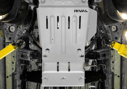 RIVAL Aluminum Transmission and Transfer Case Skid Plate Toyota Tacoma 3Gen 4WD 2016-2023 Compatible with TRD Skid Plate