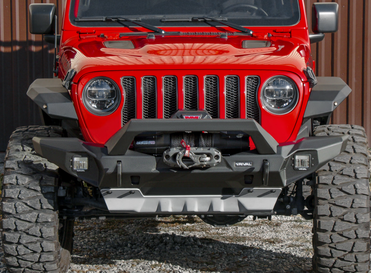 RIVAL Jeep Wrangler Front Full-Width Aluminum Bumper 2018-2026 Jeep Wrangler JL 2007-2017 Jeep Wrangler JK 2020-2026 Jeep Gladiator - RIVAL USA INC.