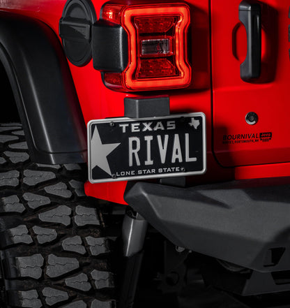 Aluminum Rear Bumper Replacement License Plate Mount Jeep Wrangler JL 2018-2024 - RIVAL USA