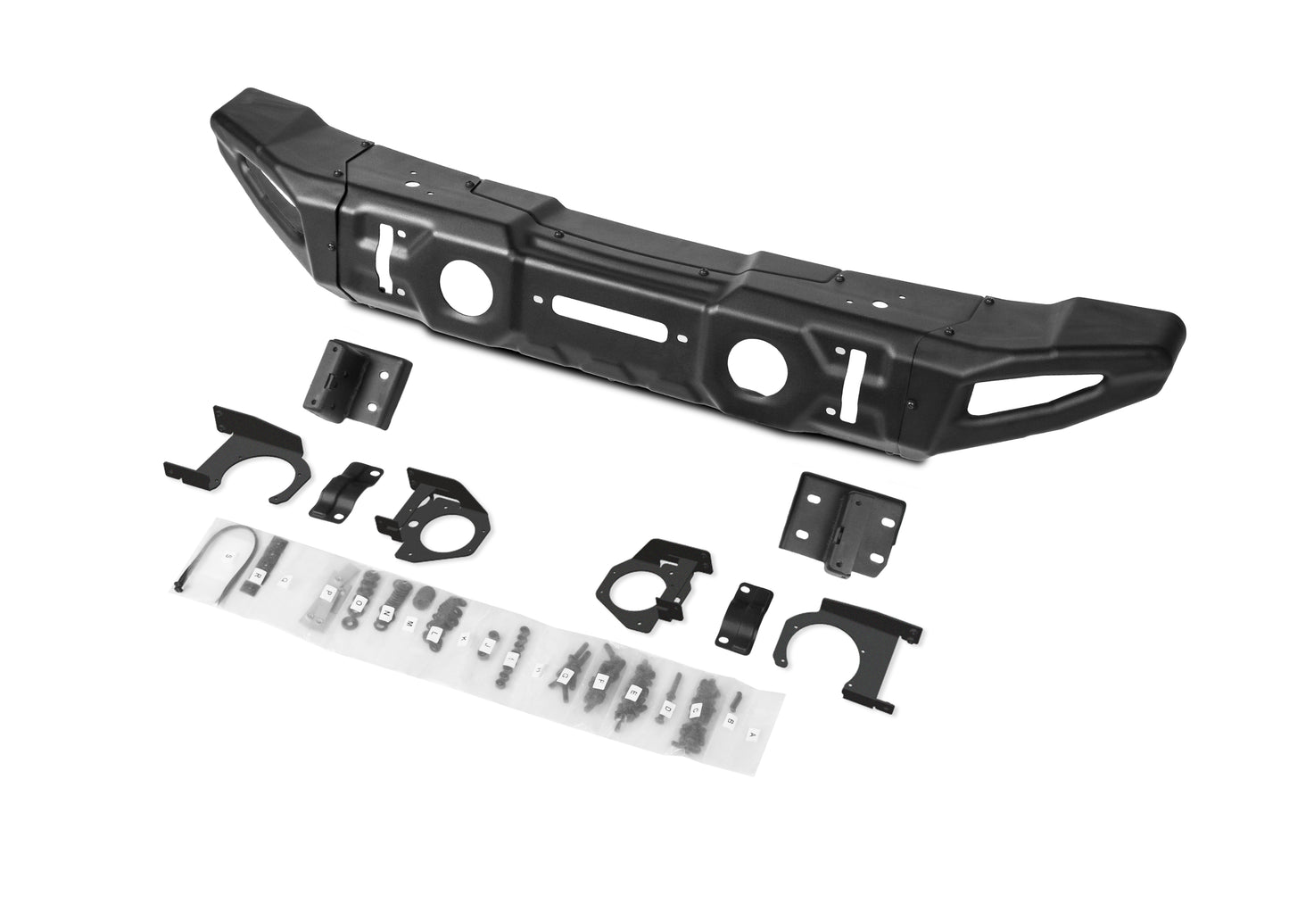 RIVAL Gen2 Front Stamped Steel Full-Width Bumper 2018-2025 Jeep Wrangler JL including 392 2007-2018 Jeep Wrangler JK 2020-2025 Jeep Gladiator including Mojave