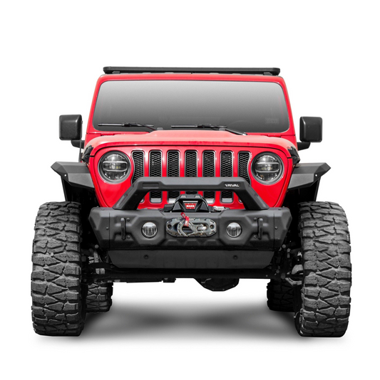 Full Set RIVAL Gen2 Front Stamped Steel Stubby Bumper 2018-2025 Jeep Wrangler JL including 392 | 2007-2018 Jeep Wrangler JK | 2020-2025 Jeep Gladiator including Mojave - RIVAL USA INC.