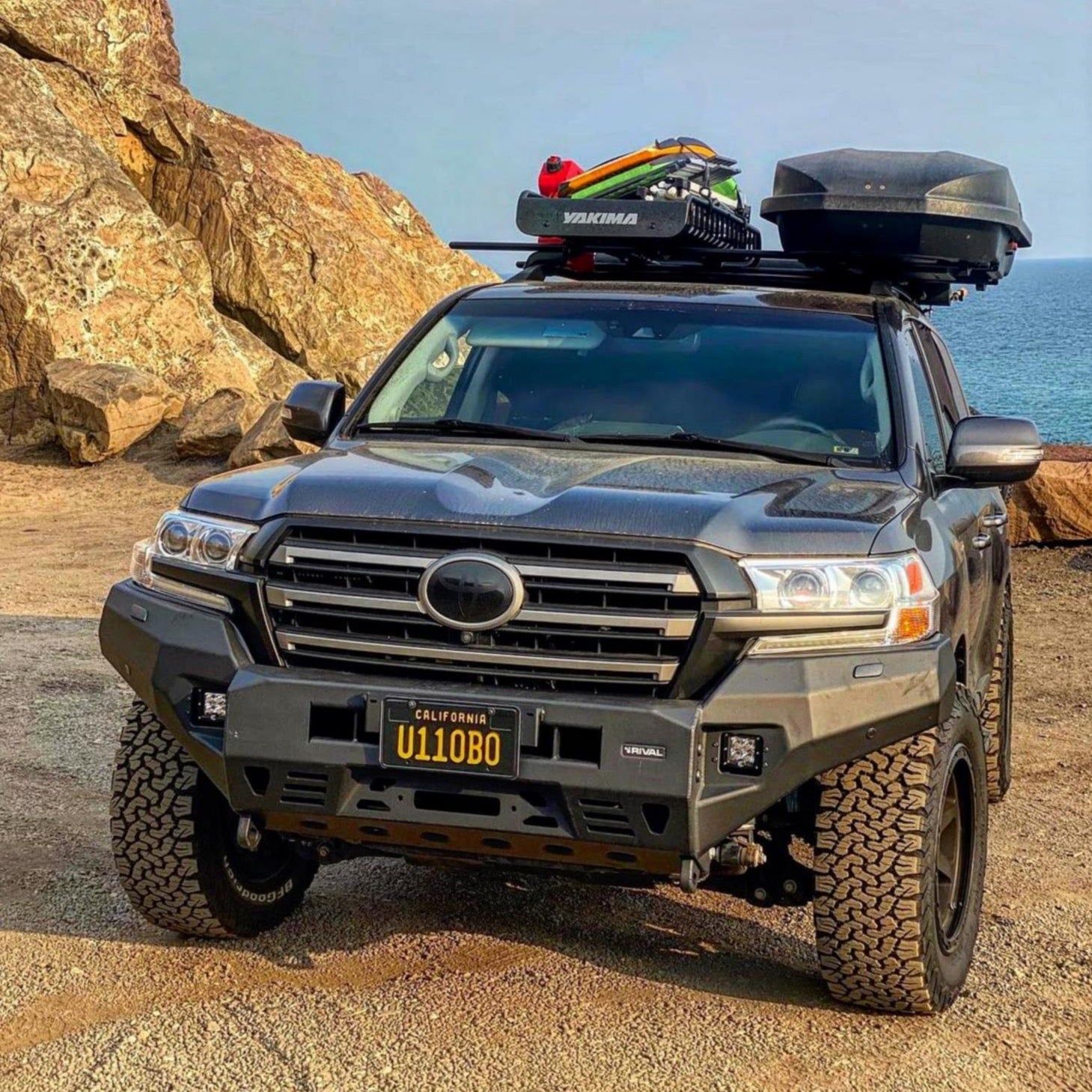 RIVAL Front Aluminum Bumper 2016-2021 Toyota Land Cruiser 200 Series with Winch Mount - RIVAL USA INC.