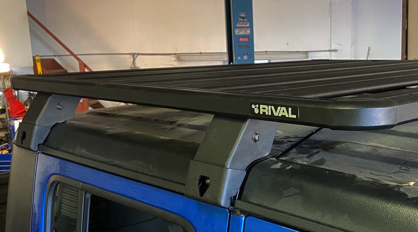 RIVAL Aluminum No-Drill Roof Rack 2018-2025 Jeep Wrangler JL 2-Door 2020-2025 Jeep Gladiator