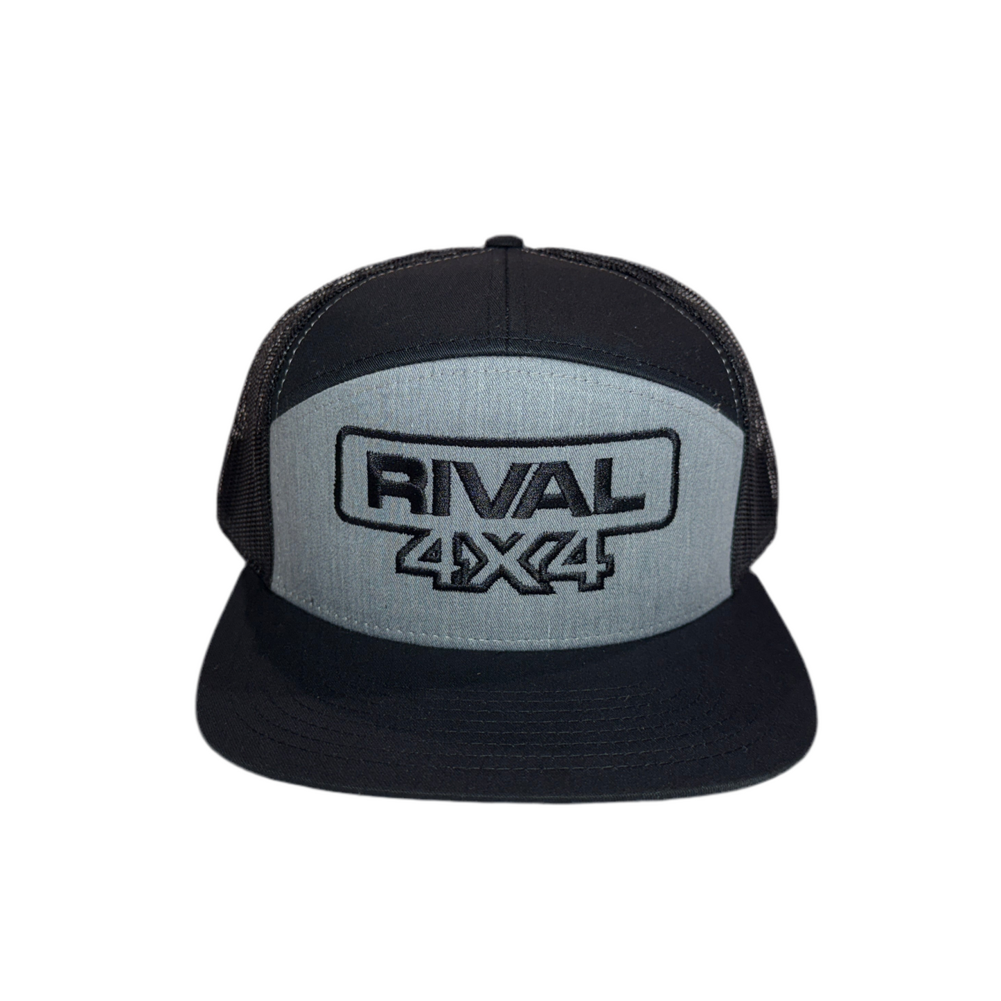 RIVAL 4x4 Black Gray Trucker Hat Embroidered - RIVAL USA INC.