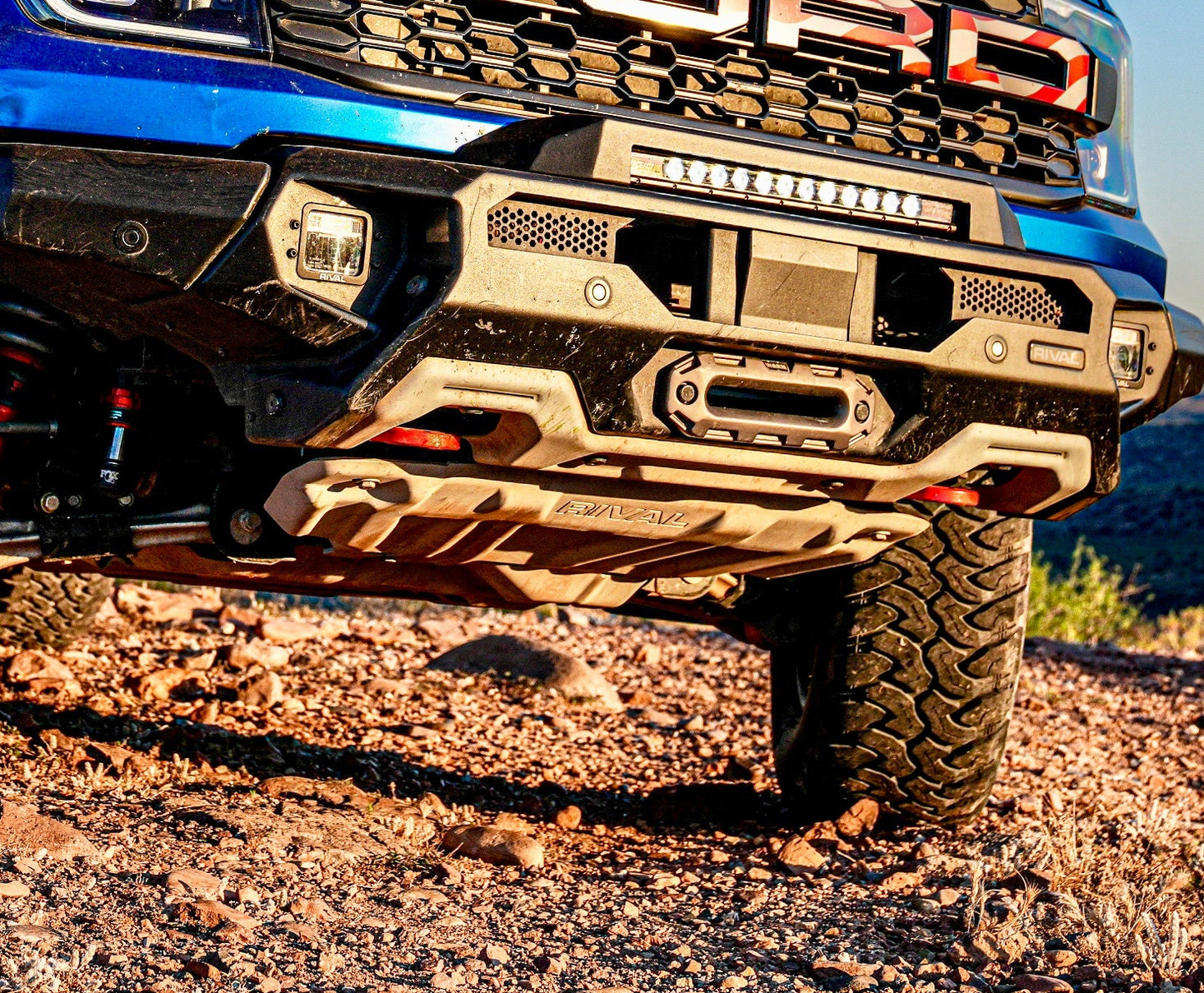 RIVAL Aluminum Radiator Skid Plate and Recovery Points Package 2024-2026 Ford Ranger Raptor 2024-2026 Ford Ranger FX4 - RIVAL USA INC.