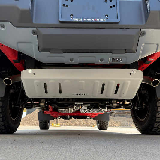 Open Box RIVAL Aluminum Exhaust Skid Plate 2024-2026 Ineos Quartermaster - RIVAL USA INC.