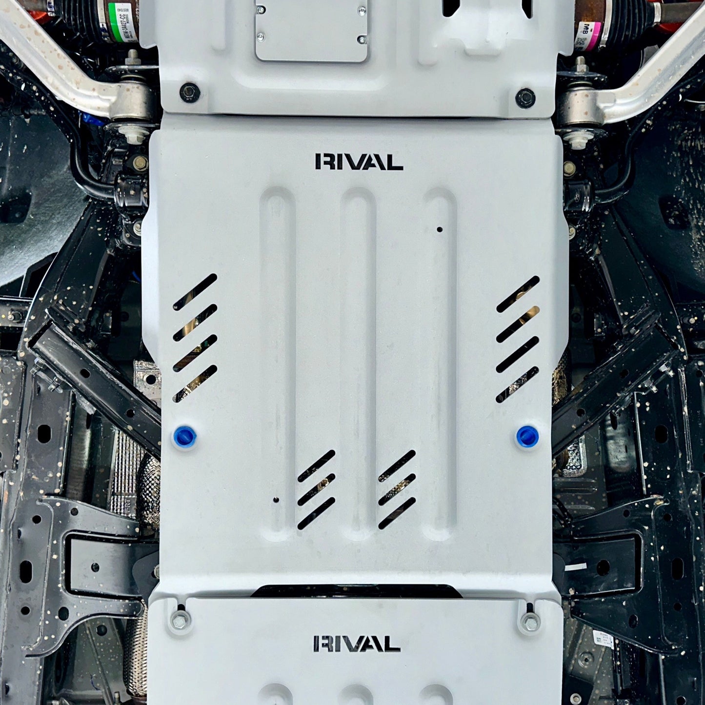RIVAL Aluminum Transmission Skid Plate 2024-2025 Ford Ranger including XLT 2024-2025 Ford Ranger Raptor 2021-2025 Ford Bronco 4Door only