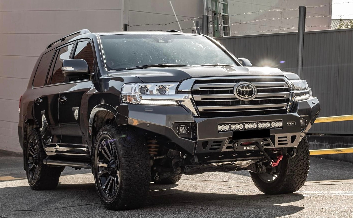 RIVAL Front Aluminum Bumper 2016-2021 Toyota Land Cruiser 200 Series with Winch Mount - RIVAL USA INC.