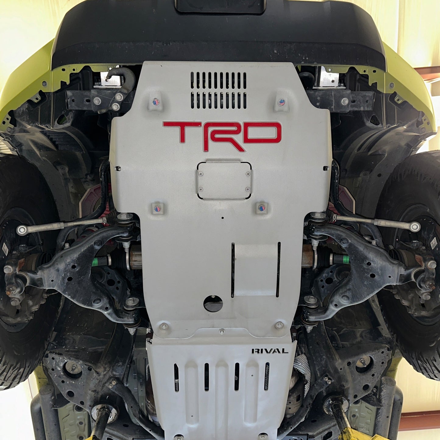 RIVAL Aluminum Transmission and Transfer Case Skid Plate Toyota Tacoma 3Gen 4WD 2016-2023 Compatible with TRD Skid Plate