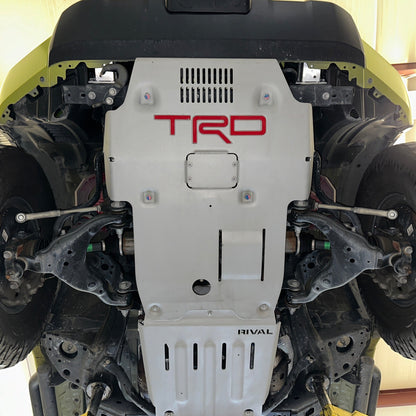 RIVAL Aluminum Transmission and Transfer Case Skid Plate Toyota Tacoma 3Gen 4WD 2016-2023 Compatible with TRD Skid Plate
