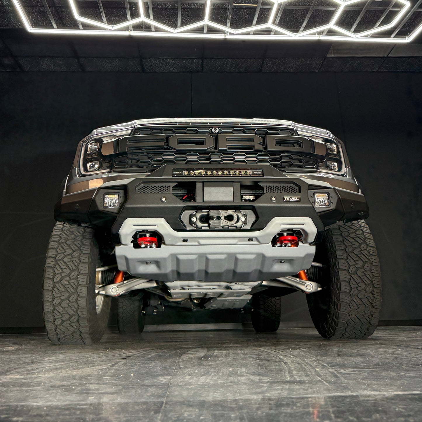 RIVAL Front Aluminum Bumper Ford Ranger Raptor 2024-2025 with Winch Mount and Recovery Points