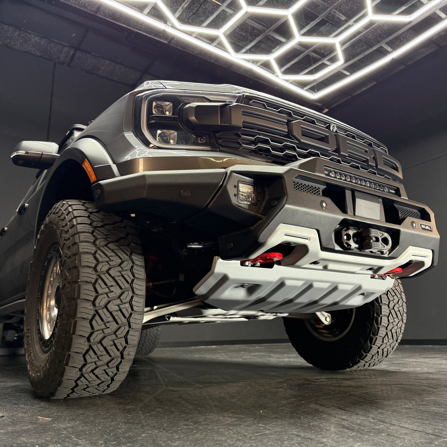 RIVAL Front Aluminum Bumper Ford Ranger Raptor 2024-2025 with Winch Mount and Recovery Points