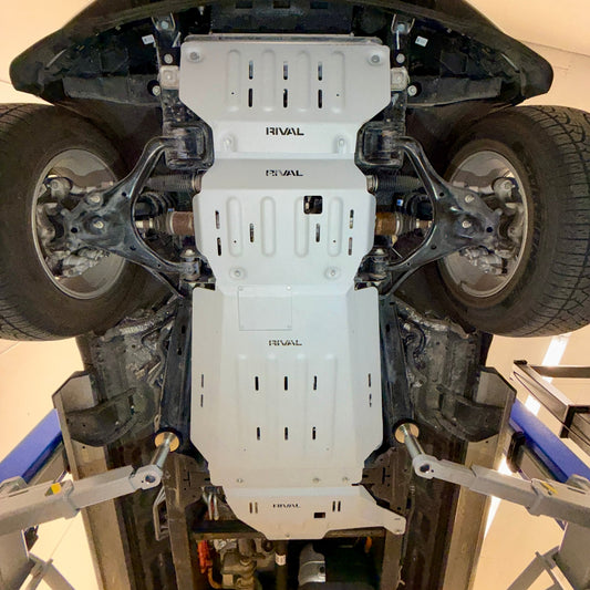 Full Set RIVAL Aluminum Skid Plates 2015-2025 Ford F-150 PowerBoost Only - RIVAL USA INC.