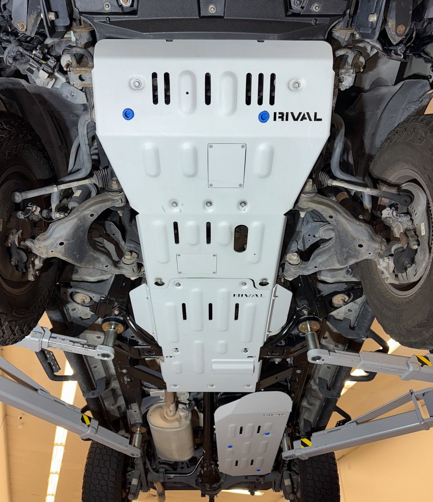 RIVAL Aluminum Transmission Catalytic Converter Transfer Case Skid Plate 2010-2024 Toyota 4Runner - RIVAL USA INC.