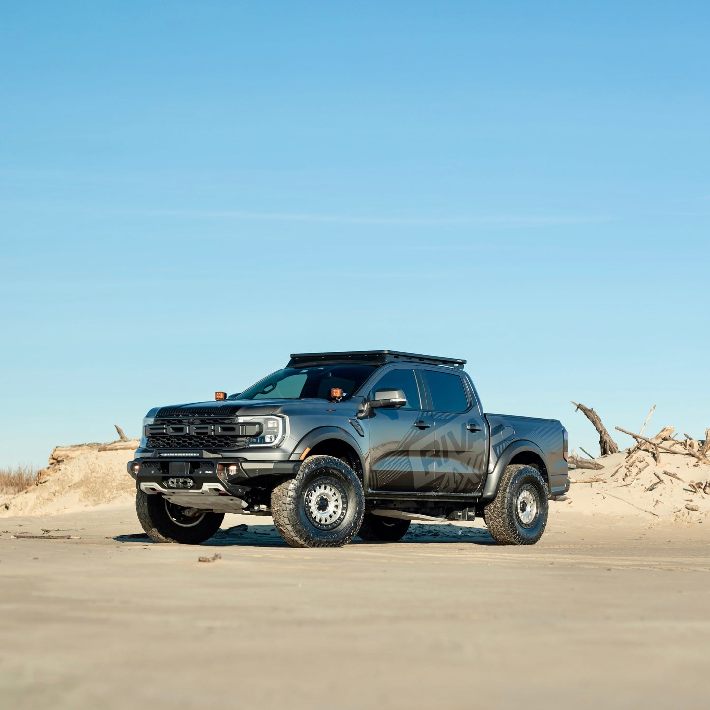 RIVAL Front Aluminum Bumper 2024-2026 Ford Ranger Raptor U.S. with Winch Mount and Recovery Points - RIVAL USA INC.