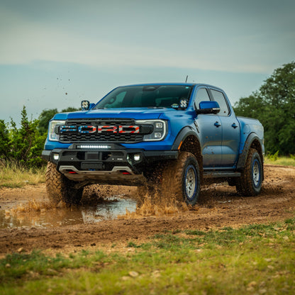 RIVAL Front Aluminum Bumper 2024-2025 Ford Ranger Raptor U.S. with Winch Mount and Recovery Points - RIVAL USA INC.