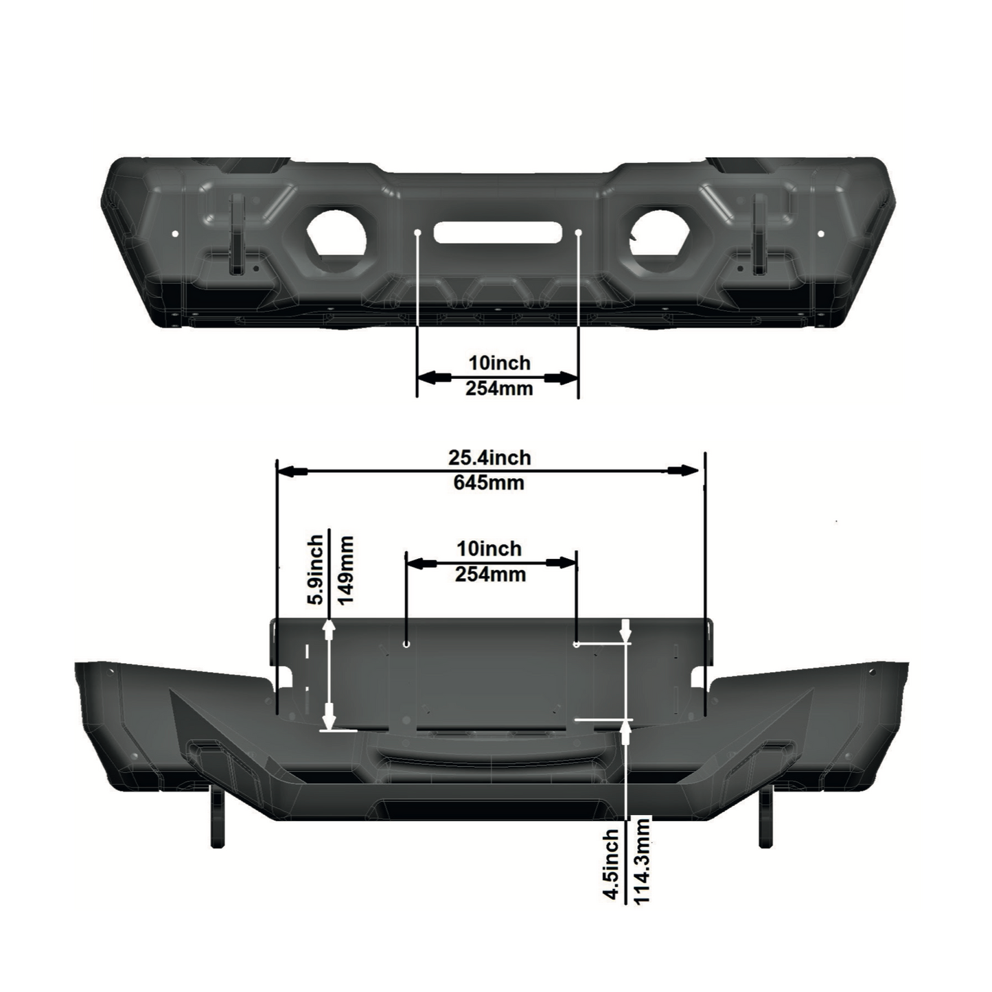 RIVAL Gen2 Winch Mount for RIVAL Front Stamped Steel Bumper (for Gen2 Bumper Only)