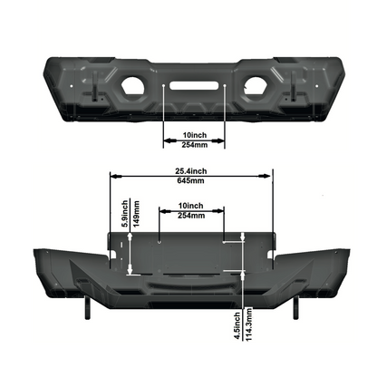 Full Set RIVAL Gen2 Front Stamped Steel Full-Width Bumper 2018-2025 Jeep Wrangler JL including 392 2007-2018 Jeep Wrangler JK 2020-2025 Jeep Gladiator including Mojave