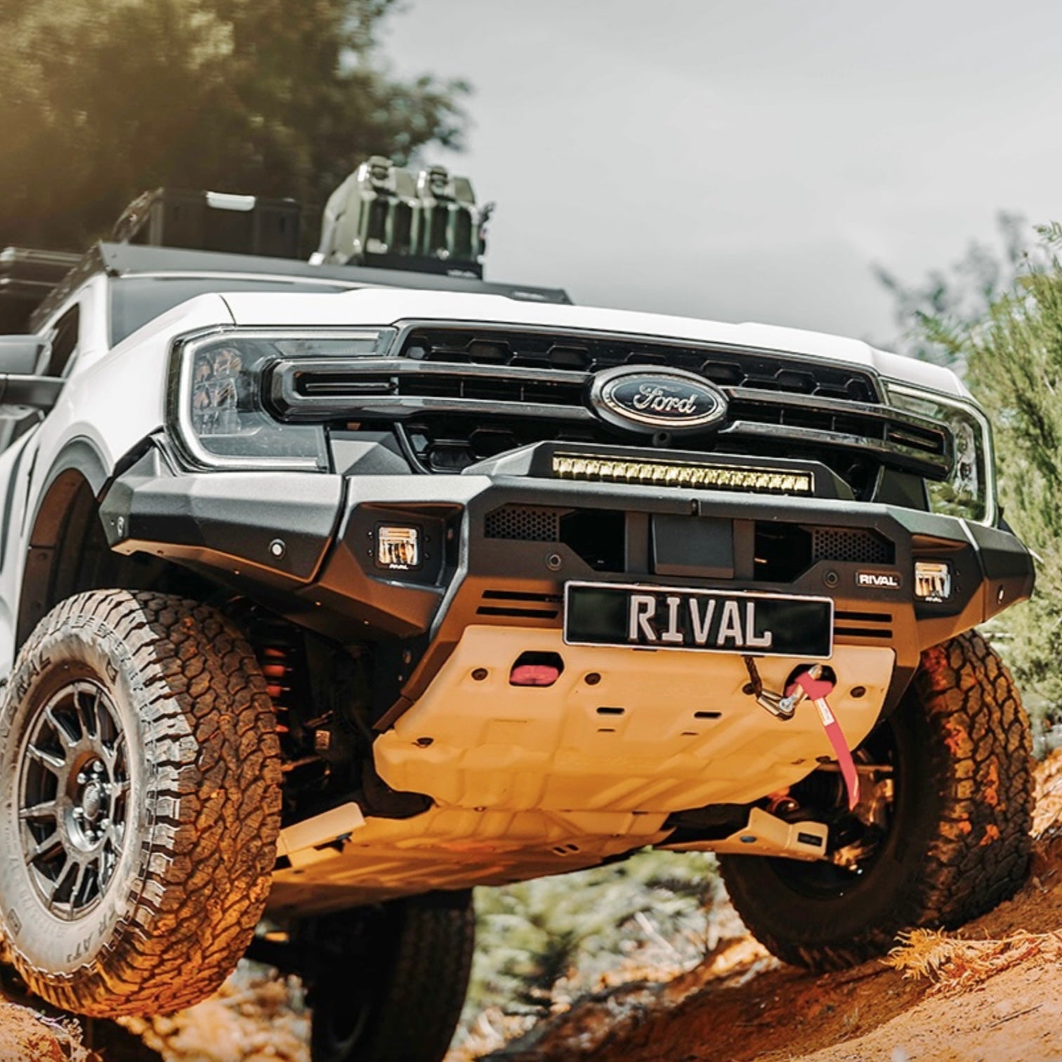 RIVAL Front Aluminum Bumper 2024-2025 Ford Ranger U.S. with Winch Mount and Recovery Points - RIVAL USA INC.