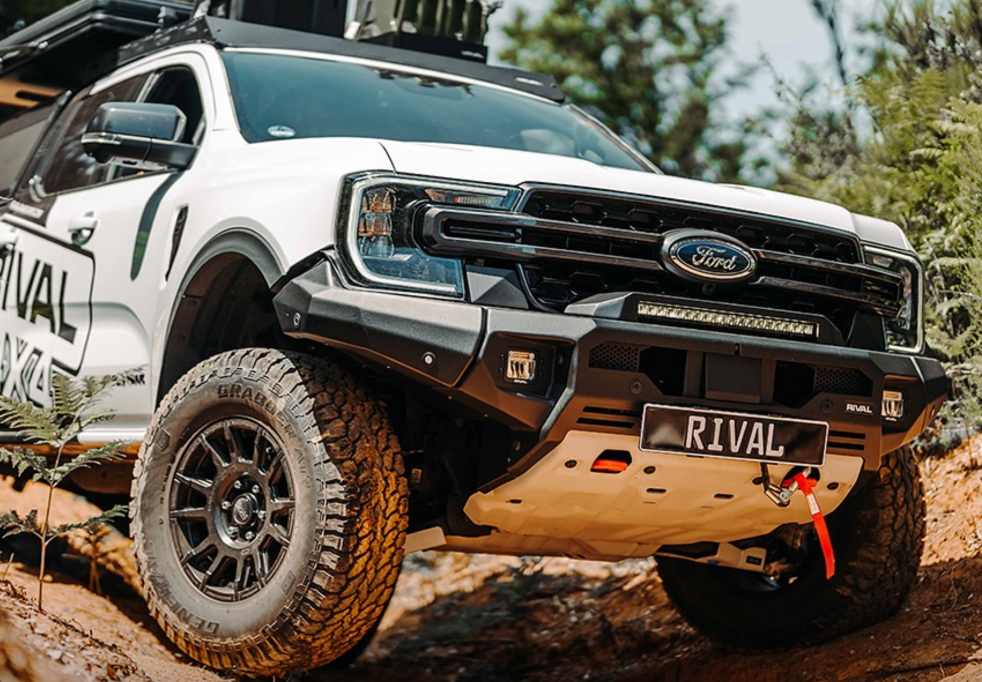 RIVAL Front Aluminum Bumper 2024-2025 Ford Ranger U.S. with Winch Mount and Recovery Points - RIVAL USA INC.