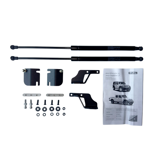 RIVAL Hood Lifts 2018-2025 Jeep Wrangler JL except 392 | 2020-2025 Jeep Gladiator except Mojave
