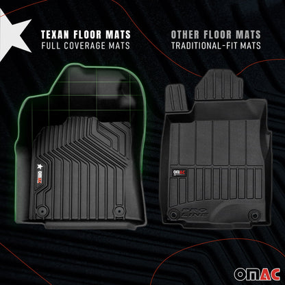 2015-2020 Ford F-150 SuperCrew Premium Floor Mats Liners First and Second Row Set Black - RIVAL USA INC.