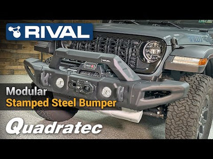 RIVAL Gen2 Front Stamped Steel Full-Width Bumper 2018-2025 Jeep Wrangler JL including 392 2007-2018 Jeep Wrangler JK 2020-2025 Jeep Gladiator including Mojave