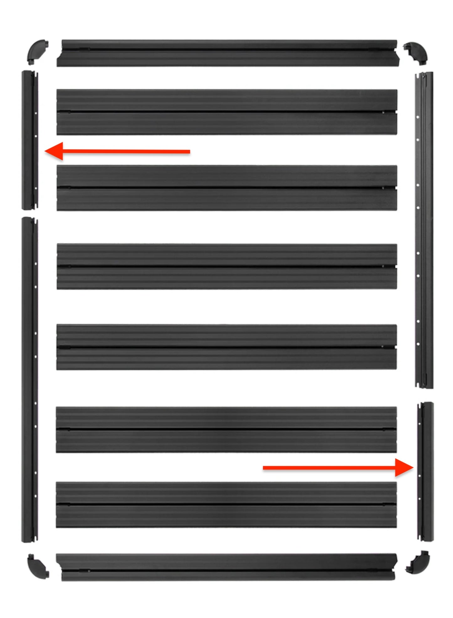 RIVAL Aluminum No-Drill Roof Rack 2018-2025 Jeep Wrangler JL 4-Door 2020-2025 Jeep Gladiator