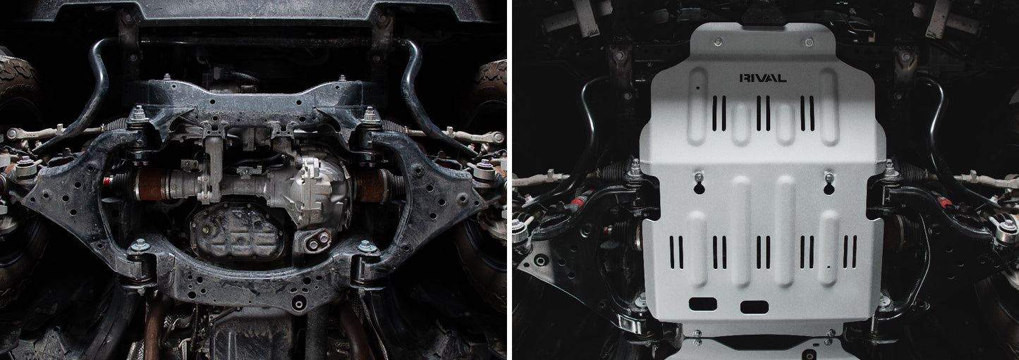 RIVAL Aluminum Skid Plate Toyota Tundra CrewMax 2021+ Engine (incl. Hybrid) and Toyota Sequoia 2022+ - RIVAL USA