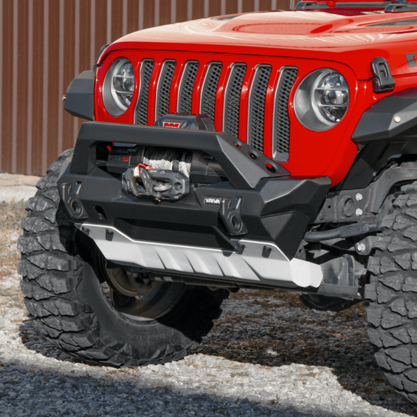 2D.2702.2-NL RIVAL Front Aluminum Stubby Bumper Jeep Wrangler JL JK Gladiator - RIVAL 4x4 United States