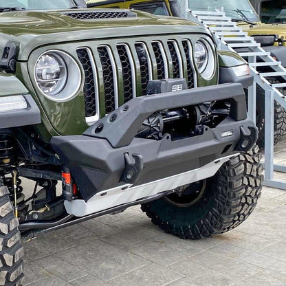 2D.2702.2-NL RIVAL Front Aluminum Stubby Bumper Jeep Wrangler JL JK Gladiator - RIVAL 4x4 United States